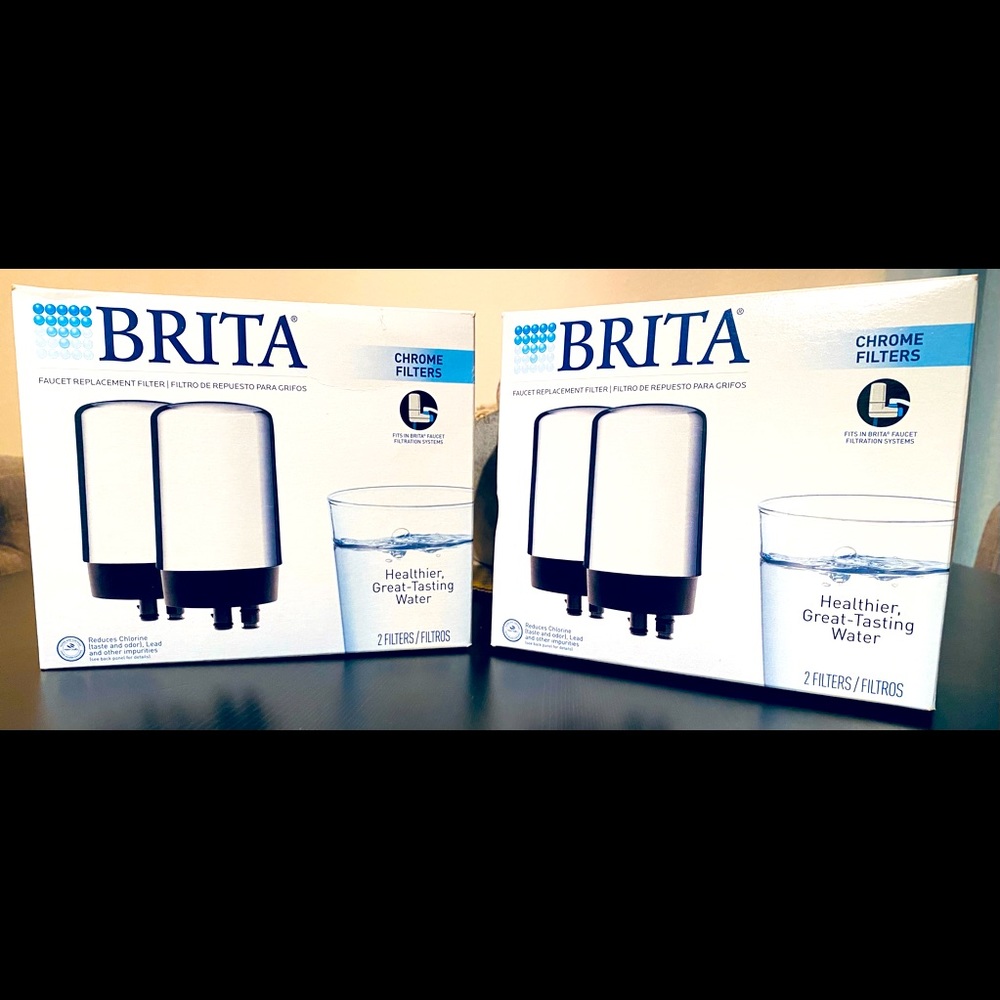 Brita 4-Pack Faucet Filters || Chrome Finish, Brand new In Boxes